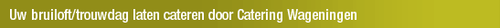 Uw bruiloft/trouwdag laten cateren door Catering Wageningen